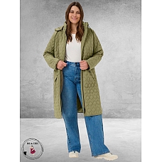 Kaffe Curve Parka Leina Step  Dusky Green